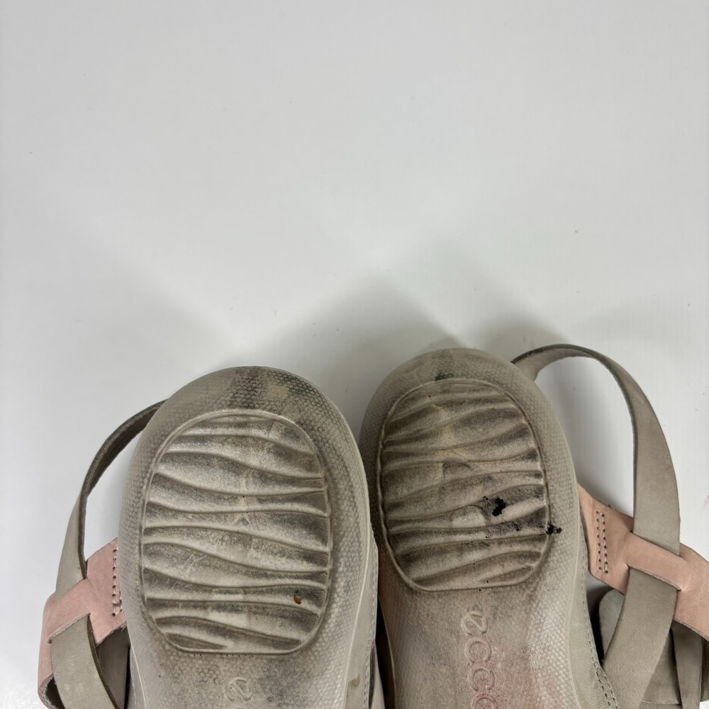 ECCO Flash Women's 10 Merigold/Rose/Gray Leather T-Strap Slingback Thong Sandals - Picture 7 of 16